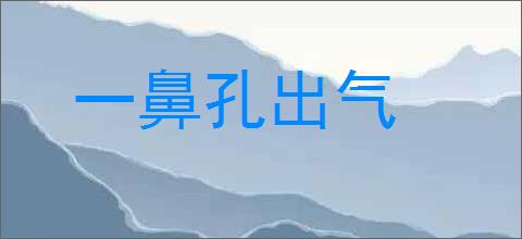 一鼻孔出气