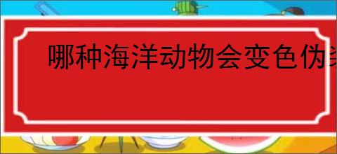 哪种海洋动物会变色伪装