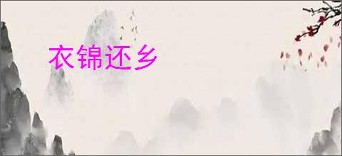 衣锦还乡