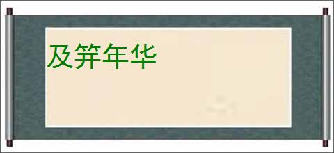 及笄年华