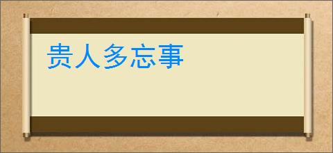 贵人多忘事